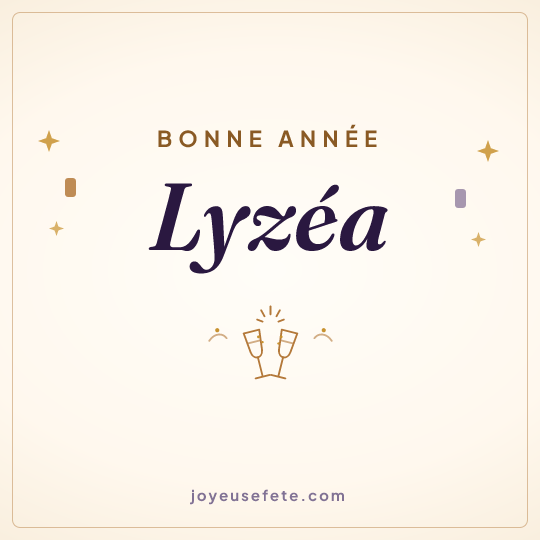 Image carrée « Bonne année Lyzéa » pour WhatsApp