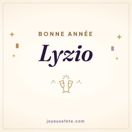Image carrée « Bonne année Lyzio » pour WhatsApp