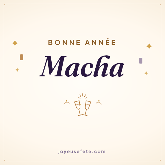 Image carrée « Bonne année Macha » pour WhatsApp