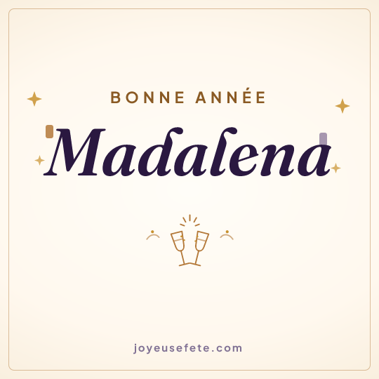 Image carrée « Bonne année Madalena » pour WhatsApp