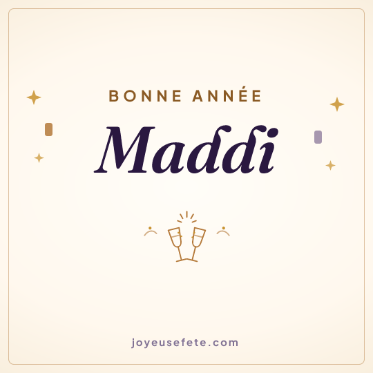 Image carrée « Bonne année Maddi » pour WhatsApp