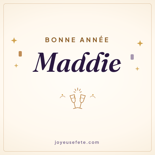 Image carrée « Bonne année Maddie » pour WhatsApp