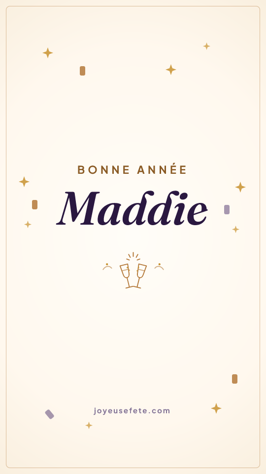 Image « Bonne année Maddie » au format story