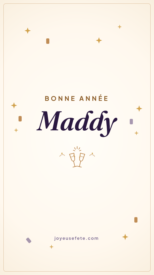 Image « Bonne année Maddy » au format story