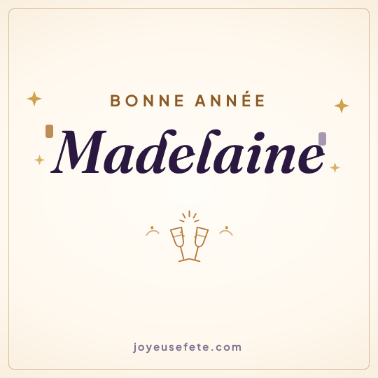 Image carrée « Bonne année Madelaine » pour WhatsApp