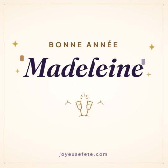 Image carrée « Bonne année Madeleine » pour WhatsApp
