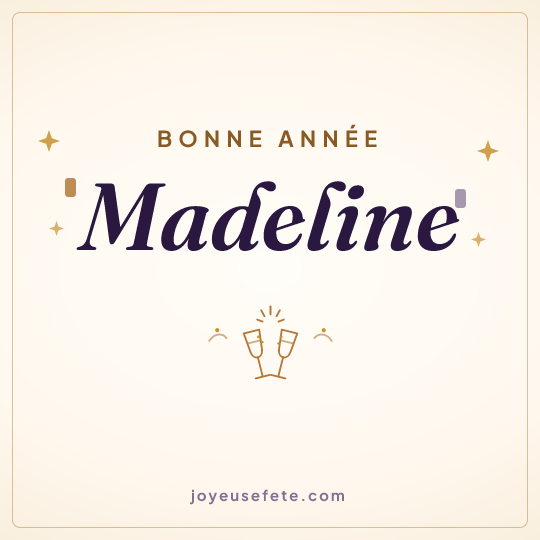 Image carrée « Bonne année Madeline » pour WhatsApp