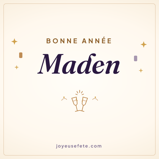 Image carrée « Bonne année Maden » pour WhatsApp
