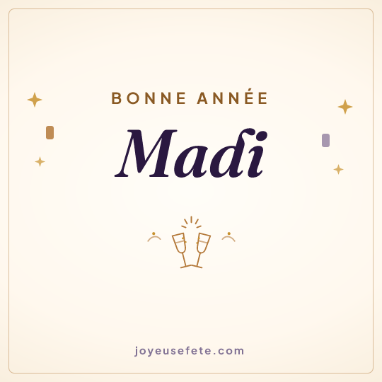 Image carrée « Bonne année Madi » pour WhatsApp