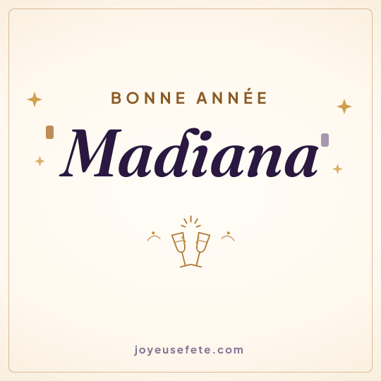 Image carrée « Bonne année Madiana » pour WhatsApp