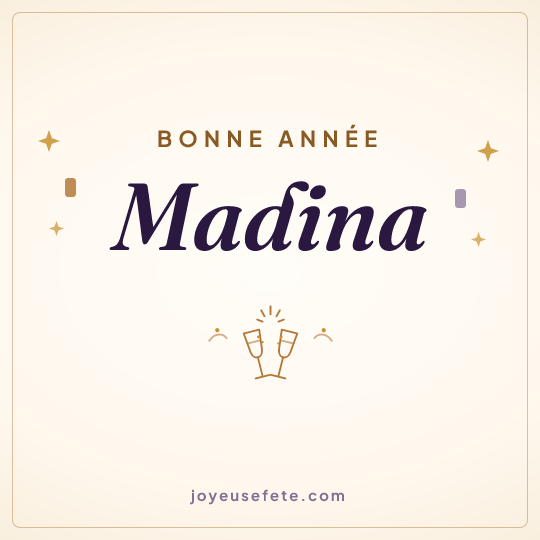 Image carrée « Bonne année Madina » pour WhatsApp