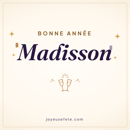 Image carrée « Bonne année Madisson » pour WhatsApp