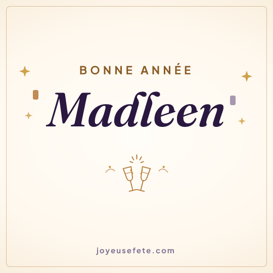 Image carrée « Bonne année Madleen » pour WhatsApp