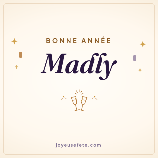 Image carrée « Bonne année Madly » pour WhatsApp