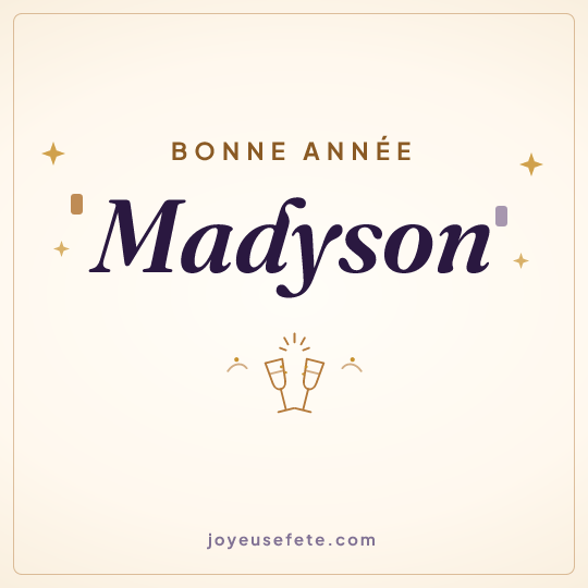 Image carrée « Bonne année Madyson » pour WhatsApp