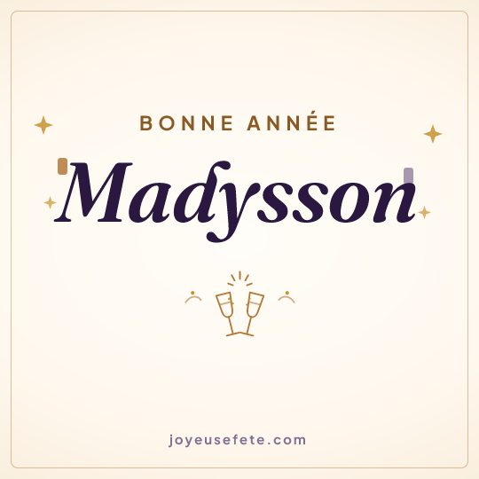 Image carrée « Bonne année Madysson » pour WhatsApp