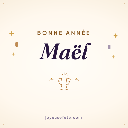 Image carrée « Bonne année Maël » pour WhatsApp
