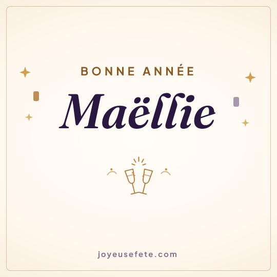 Image carrée « Bonne année Maëllie » pour WhatsApp