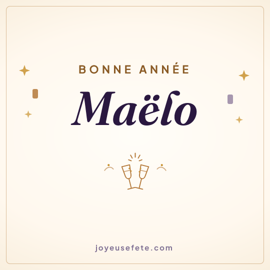 Image carrée « Bonne année Maëlo » pour WhatsApp