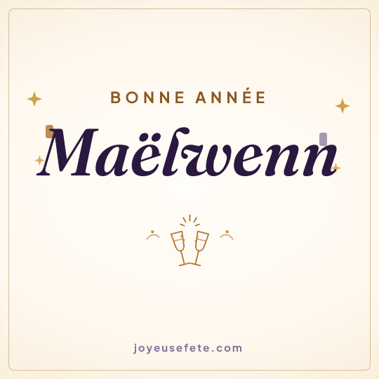 Image carrée « Bonne année Maëlwenn » pour WhatsApp
