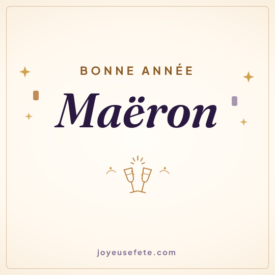 Image carrée « Bonne année Maëron » pour WhatsApp