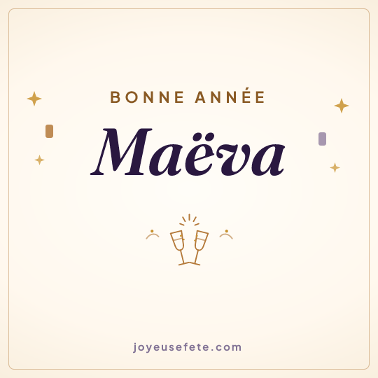 Image carrée « Bonne année Maëva » pour WhatsApp