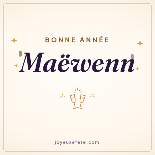 Image carrée « Bonne année Maëwenn » pour WhatsApp