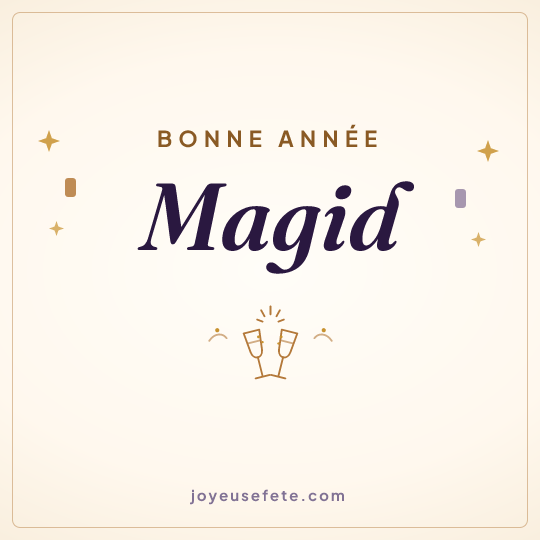 Image carrée « Bonne année Magid » pour WhatsApp