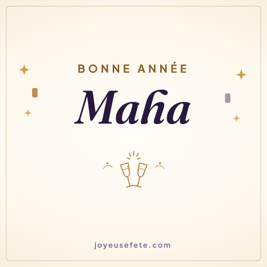 Image carrée « Bonne année Maha » pour WhatsApp