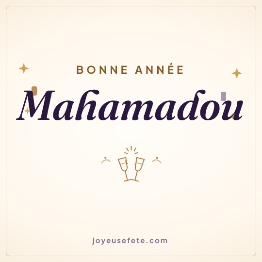 Image carrée « Bonne année Mahamadou » pour WhatsApp