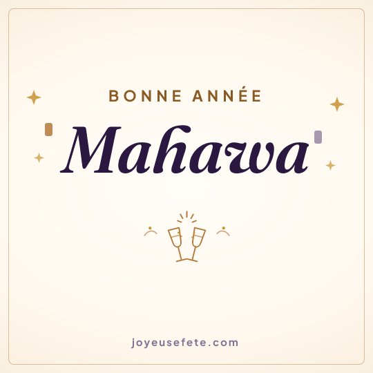 Image carrée « Bonne année Mahawa » pour WhatsApp