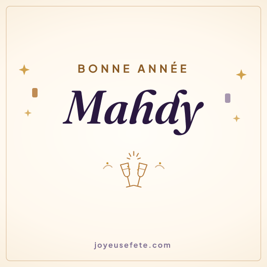 Image carrée « Bonne année Mahdy » pour WhatsApp