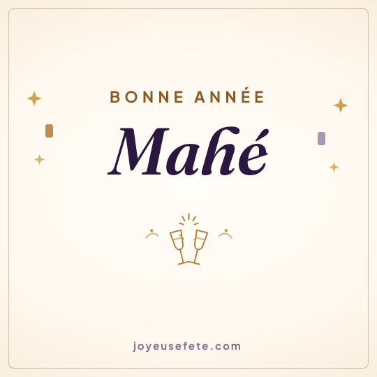 Image carrée « Bonne année Mahé » pour WhatsApp