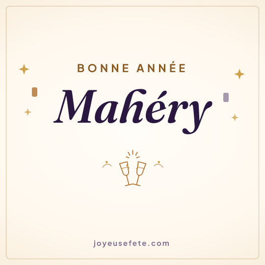 Image carrée « Bonne année Mahéry » pour WhatsApp