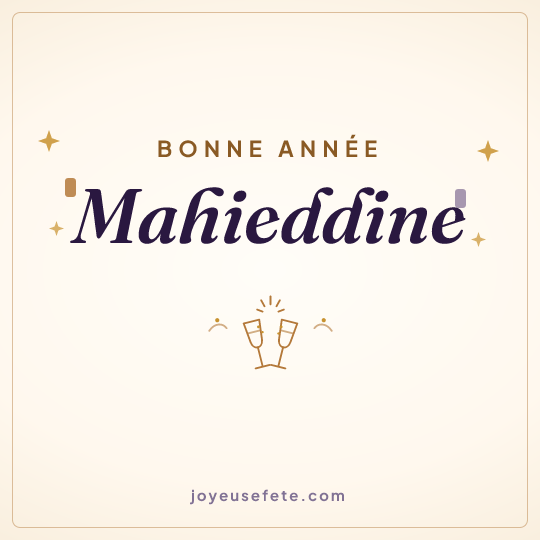 Image carrée « Bonne année Mahieddine » pour WhatsApp