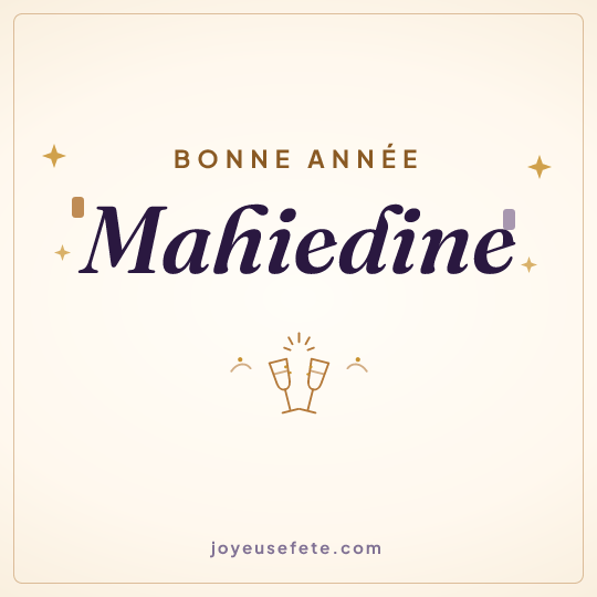 Image carrée « Bonne année Mahiedine » pour WhatsApp