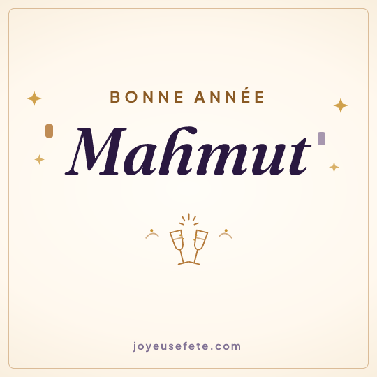 Image carrée « Bonne année Mahmut » pour WhatsApp