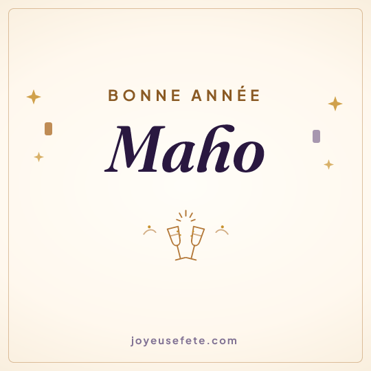 Image carrée « Bonne année Maho » pour WhatsApp