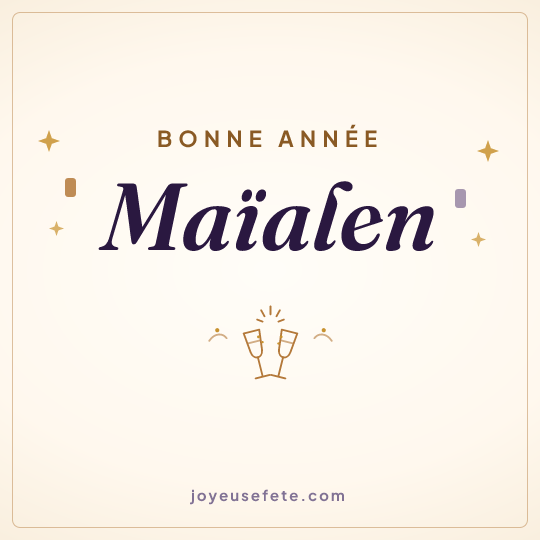 Image carrée « Bonne année Maïalen » pour WhatsApp