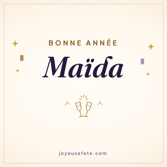 Image carrée « Bonne année Maïda » pour WhatsApp