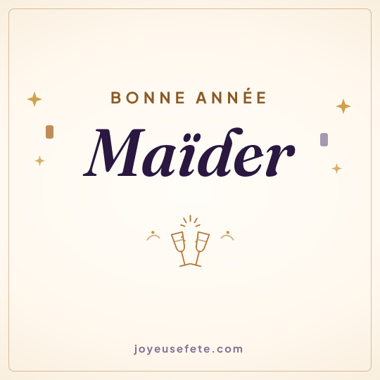 Image carrée « Bonne année Maïder » pour WhatsApp