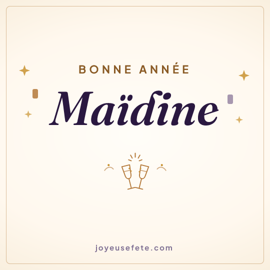 Image carrée « Bonne année Maïdine » pour WhatsApp