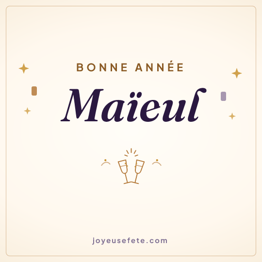 Image carrée « Bonne année Maïeul » pour WhatsApp