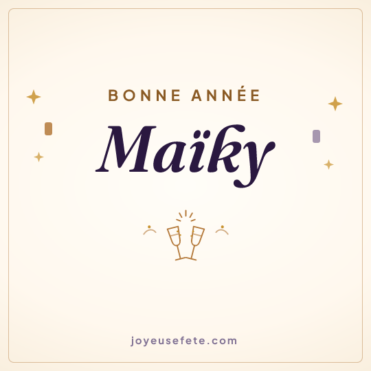 Image carrée « Bonne année Maïky » pour WhatsApp