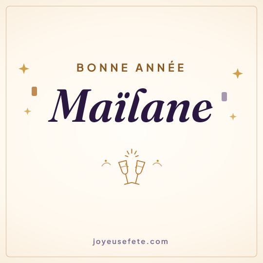Image carrée « Bonne année Maïlane » pour WhatsApp