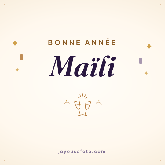 Image carrée « Bonne année Maïli » pour WhatsApp