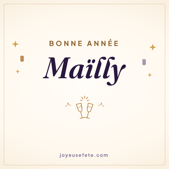 Image carrée « Bonne année Maïlly » pour WhatsApp