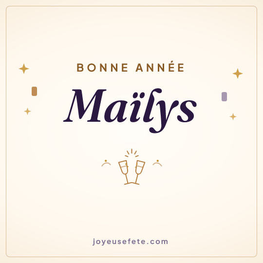 Image carrée « Bonne année Maïlys » pour WhatsApp