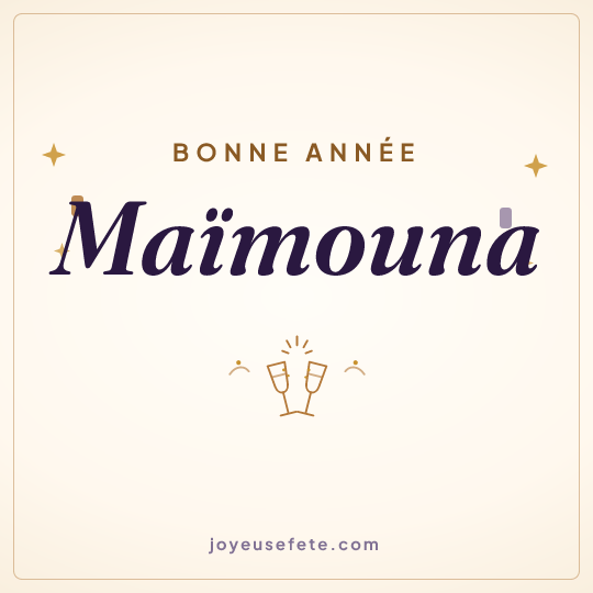 Image carrée « Bonne année Maïmouna » pour WhatsApp
