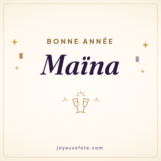 Image carrée « Bonne année Maïna » pour WhatsApp